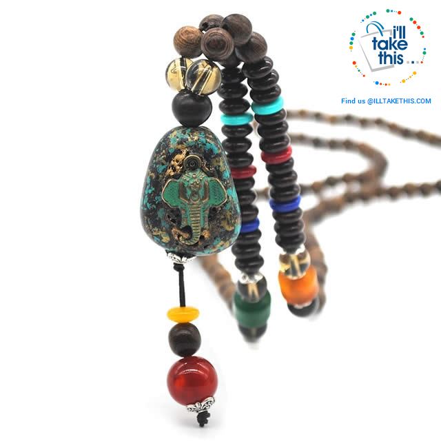Handmade Buddhist Mala Wood Beads Pendant & Necklace - 11 Statement  Necklaces to choose from - I'LL TAKE THIS