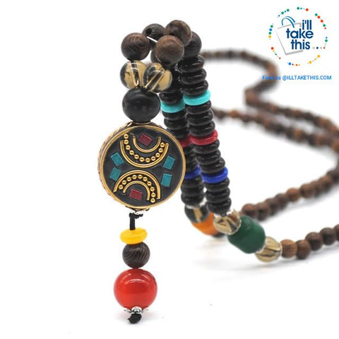 Image of Handmade Buddhist Mala Wood Beads Pendant & Necklace - 11 Statement  Necklaces to choose from - I'LL TAKE THIS