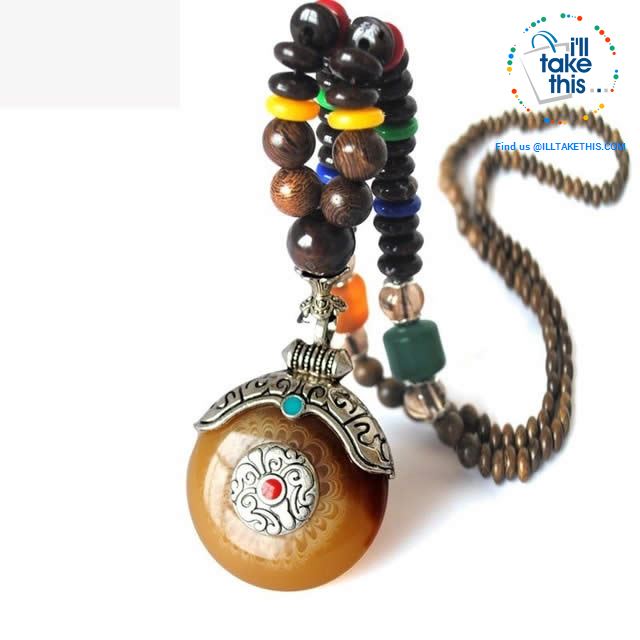 Handmade Buddhist Mala Wood Beads Pendant & Necklace - 11 Statement  Necklaces to choose from - I'LL TAKE THIS