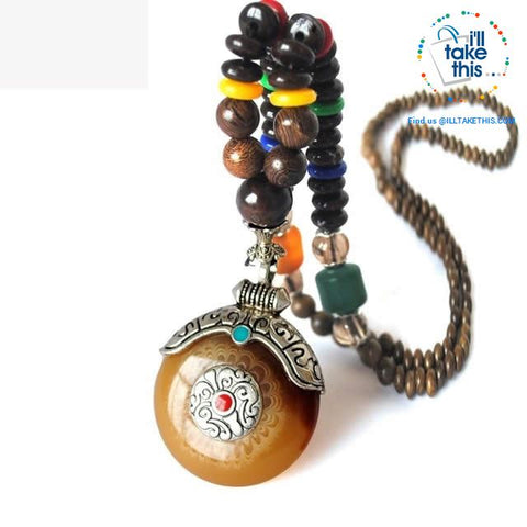 Image of Handmade Buddhist Mala Wood Beads Pendant & Necklace - 11 Statement  Necklaces to choose from - I'LL TAKE THIS
