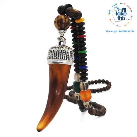 Image of Handmade Buddhist Mala Wood Beads Pendant & Necklace - 11 Statement  Necklaces to choose from - I'LL TAKE THIS