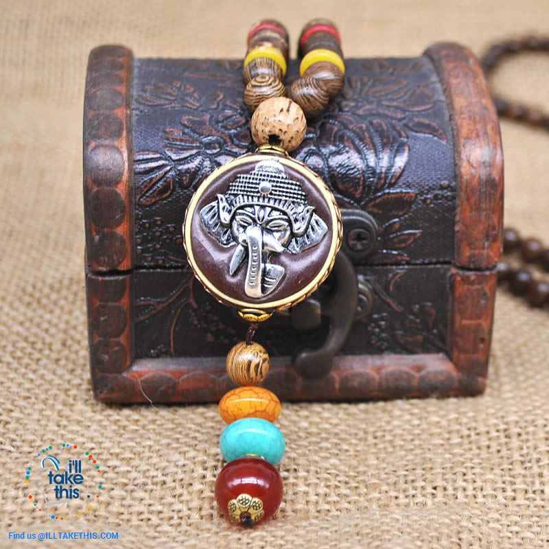 Handmade Buddhist Mala Wood Beads Pendant & Necklace - 11 Statement  Necklaces to choose from - I'LL TAKE THIS