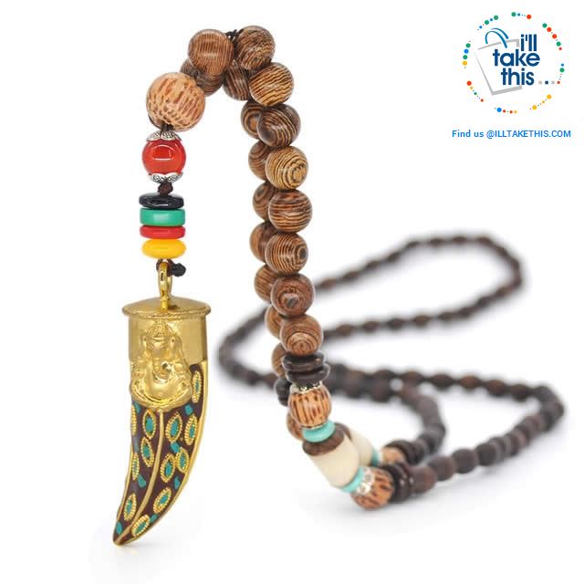 Handmade Buddhist Mala Wood Beads Pendant & Necklace - 11 Statement  Necklaces to choose from - I'LL TAKE THIS
