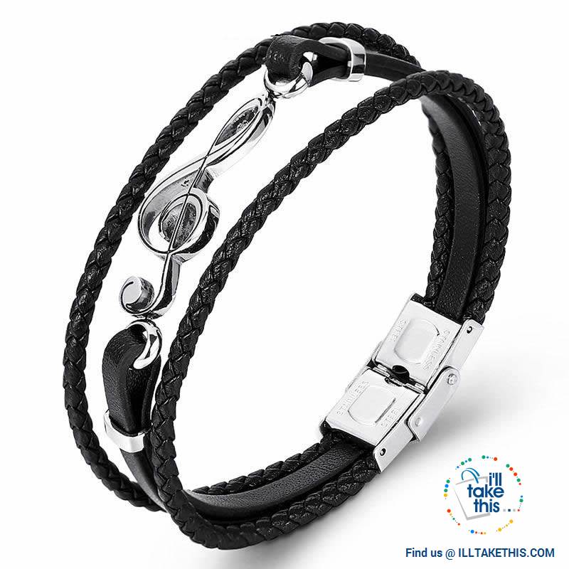 Stainless Steel Guitar or Treble Clef Bracelets/Rope Bangle - Suits all! - I'LL TAKE THIS