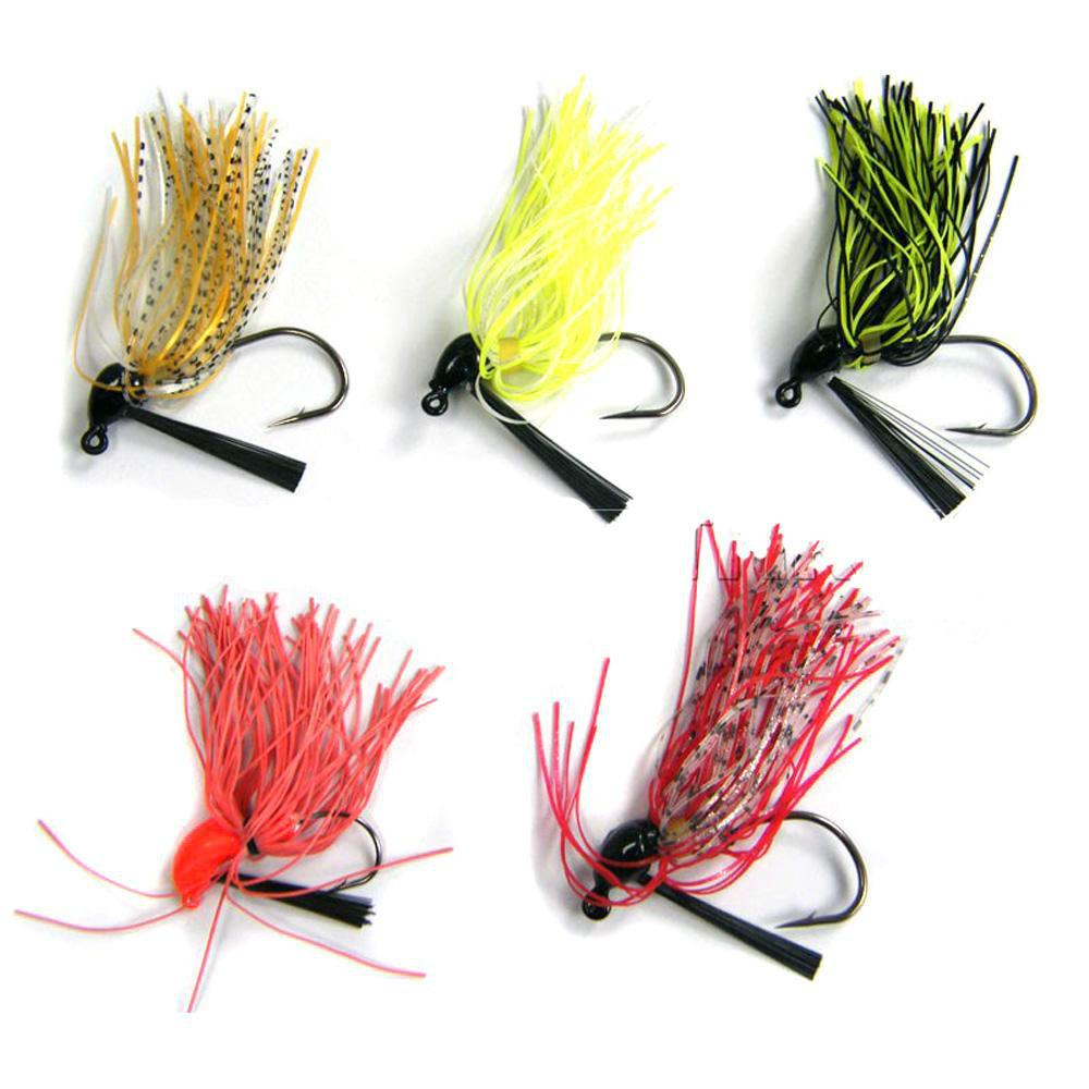 BIG Bass Fly Fishing lures, 5 Pack of Artificial Bait Mixed Colors with Lead Skirt Rubber - I'LL TAKE THIS