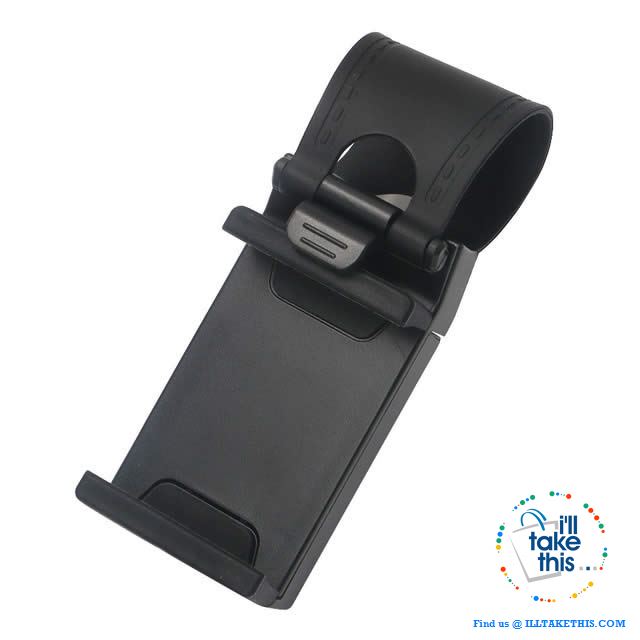 iPhone/Android Universal Cell SmartPhone/GPS Car Steering Wheel Clip, Mount/Holder in Black or Red! - I'LL TAKE THIS