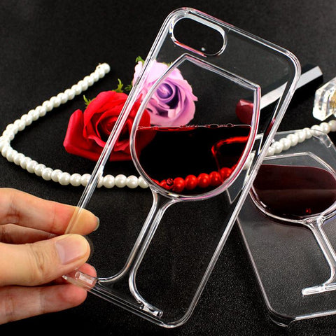 Image of Red Wine Glass for ANY iPhone or Samsung Smartphone - iPhone 13 thru Samsung S20 +Note Phones