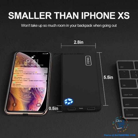 Image of iPhone Ultra High capacity Dual USB 10000mAh Power Bank Portable Charger suits iPhone X, Xs or R - I'LL TAKE THIS