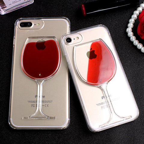 Image of Red Wine Glass for ANY iPhone or Samsung Smartphone - iPhone 13 thru Samsung S20 +Note Phones