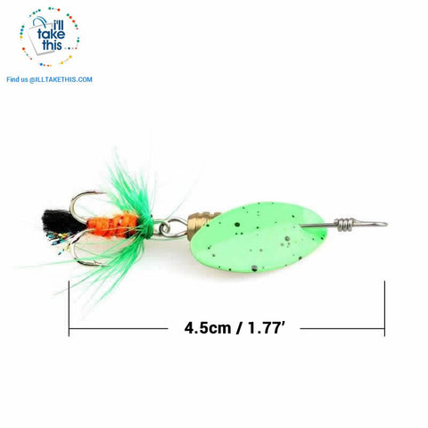 Image of JerkBaitPro™ SONIC Spinner 4 pack - Brass Body in a Classic Super bright colorful Blade Spinning bait - I'LL TAKE THIS