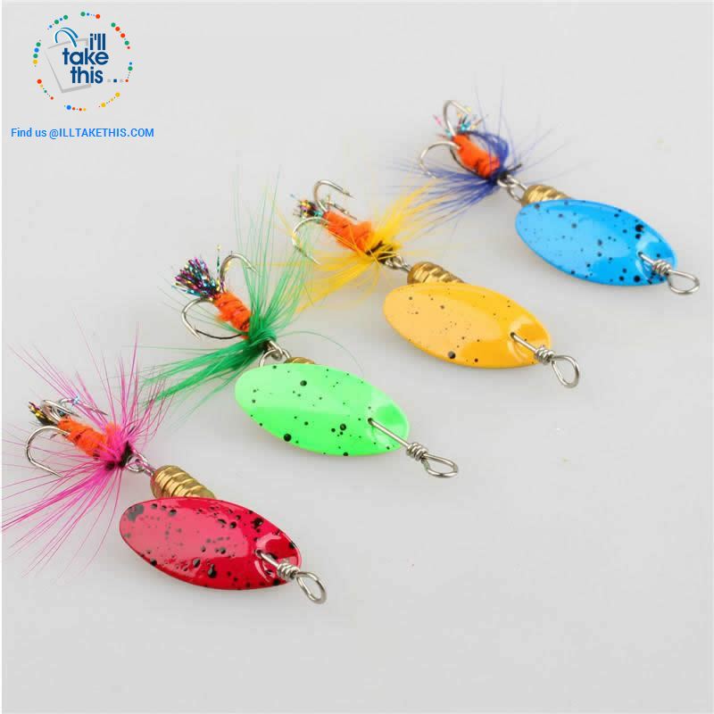JerkBaitPro™ SONIC Spinner 4 pack - Brass Body in a Classic Super bright colorful Blade Spinning bait - I'LL TAKE THIS
