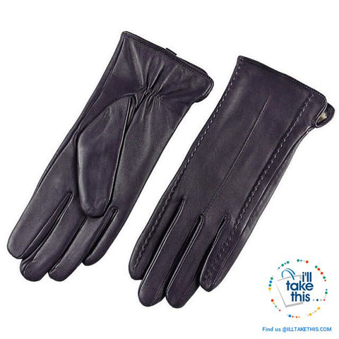 Image of Full-finger Women's Gloves handcrafted in Super-soft Lambskin, lined in Vegan fur - 7 Colors - I'LL TAKE THIS