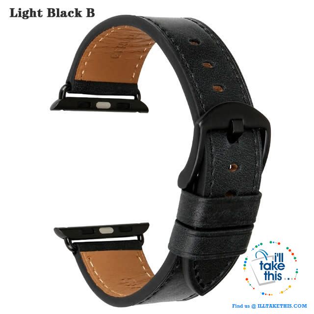 Apple iWatch Leather Wristbands Suit Series 4/3/2/1 - 44, 42, 40, 38mm Watch Band - 5 Colors - I'LL TAKE THIS