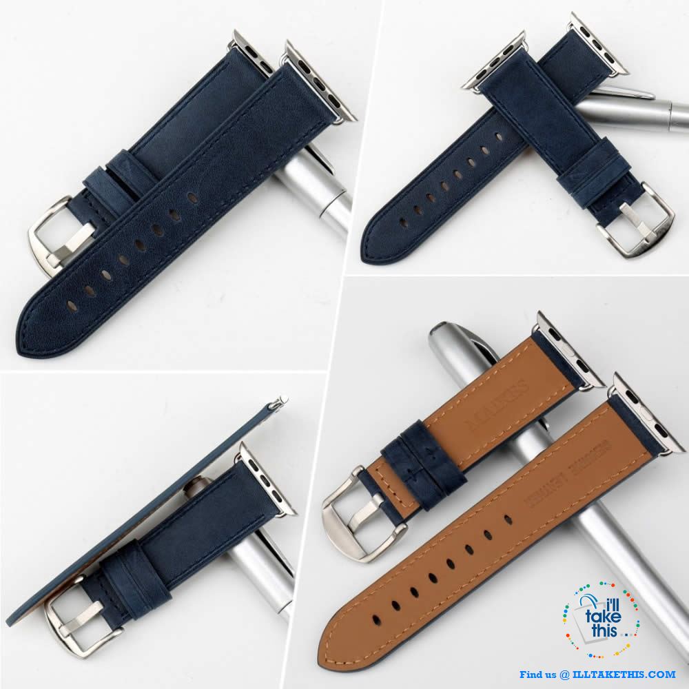 Apple iWatch Leather Wristbands Suit Series 4/3/2/1 - 44, 42, 40, 38mm Watch Band - 5 Colors - I'LL TAKE THIS