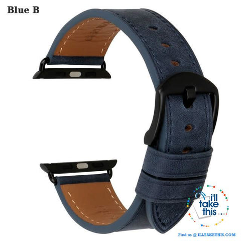 Image of Apple iWatch Leather Wristbands Suit Series 4/3/2/1 - 44, 42, 40, 38mm Watch Band - 5 Colors - I'LL TAKE THIS