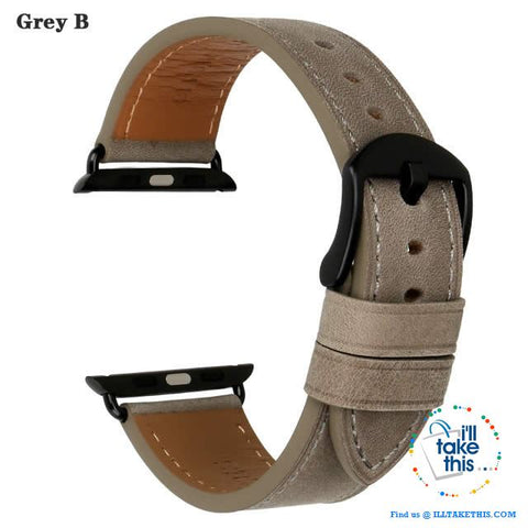 Image of Apple iWatch Leather Wristbands Suit Series 4/3/2/1 - 44, 42, 40, 38mm Watch Band - 5 Colors - I'LL TAKE THIS