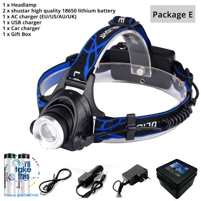 High Powered Headset - 3800 or 6000 Lumens in a Single LED Headlamps, Zoomable beam 60° - I'LL TAKE THIS