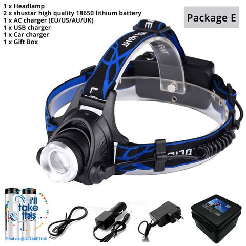 Image of High Powered Headset - 3800 or 6000 Lumens in a Single LED Headlamps, Zoomable beam 60° - I'LL TAKE THIS
