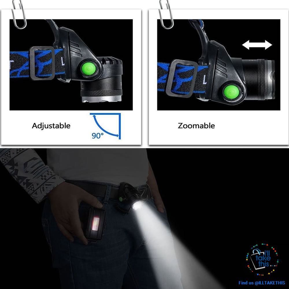 High Powered Headset - 3800 or 6000 Lumens in a Single LED Headlamps, Zoomable beam 60° - I'LL TAKE THIS