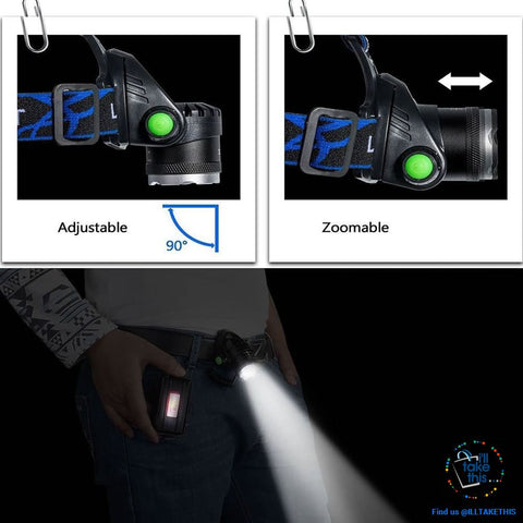 Image of High Powered Headset - 3800 or 6000 Lumens in a Single LED Headlamps, Zoomable beam 60° - I'LL TAKE THIS