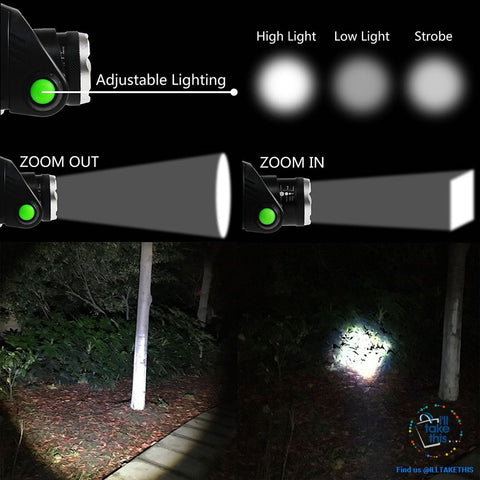 Image of High Powered Headset - 3800 or 6000 Lumens in a Single LED Headlamps, Zoomable beam 60° - I'LL TAKE THIS