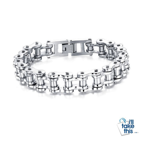 Image of Biker Chain Link Bracelet 316L Stainless Steel Mens Bracelet Jewelry - I'LL TAKE THIS