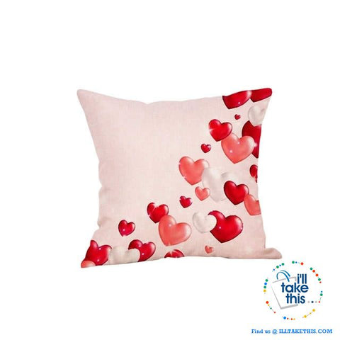 Image of π LOVE Heart Collection of Cotton Linen Pillow Case ideal Valentine's Day Gift, Very Romantic - I'LL TAKE THIS