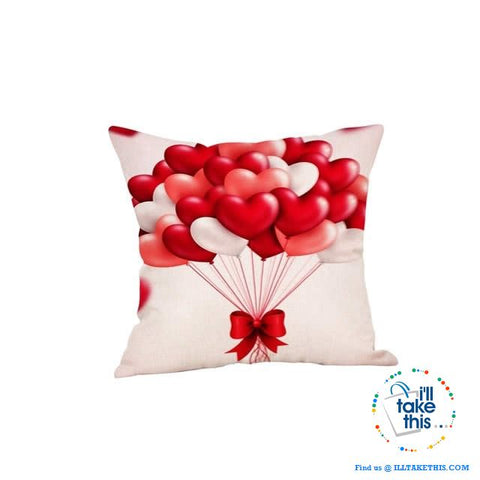 Image of π LOVE Heart Collection of Cotton Linen Pillow Case ideal Valentine's Day Gift, Very Romantic - I'LL TAKE THIS