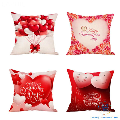 Image of π LOVE Heart Collection of Cotton Linen Pillow Case ideal Valentine's Day Gift, Very Romantic - I'LL TAKE THIS