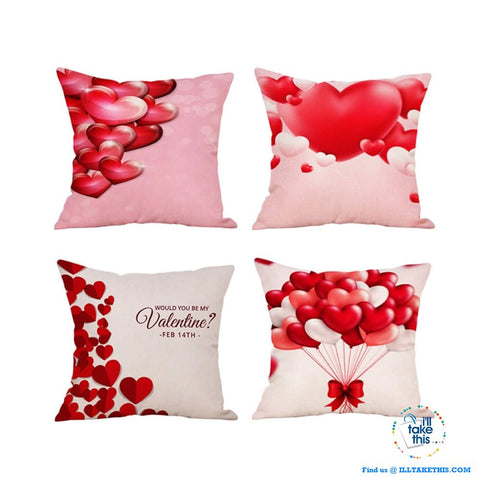 Image of π LOVE Heart Collection of Cotton Linen Pillow Case ideal Valentine's Day Gift, Very Romantic - I'LL TAKE THIS