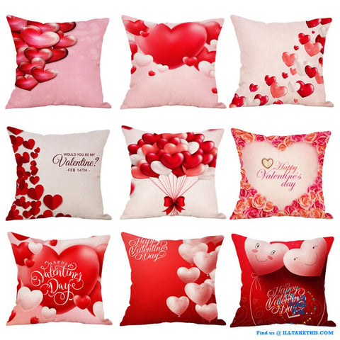 Image of π LOVE Heart Collection of Cotton Linen Pillow Case ideal Valentine's Day Gift, Very Romantic - I'LL TAKE THIS