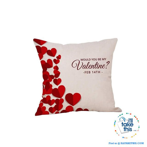 Image of π LOVE Heart Collection of Cotton Linen Pillow Case ideal Valentine's Day Gift, Very Romantic - I'LL TAKE THIS