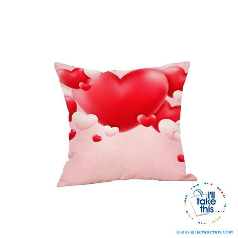 Image of π LOVE Heart Collection of Cotton Linen Pillow Case ideal Valentine's Day Gift, Very Romantic - I'LL TAKE THIS
