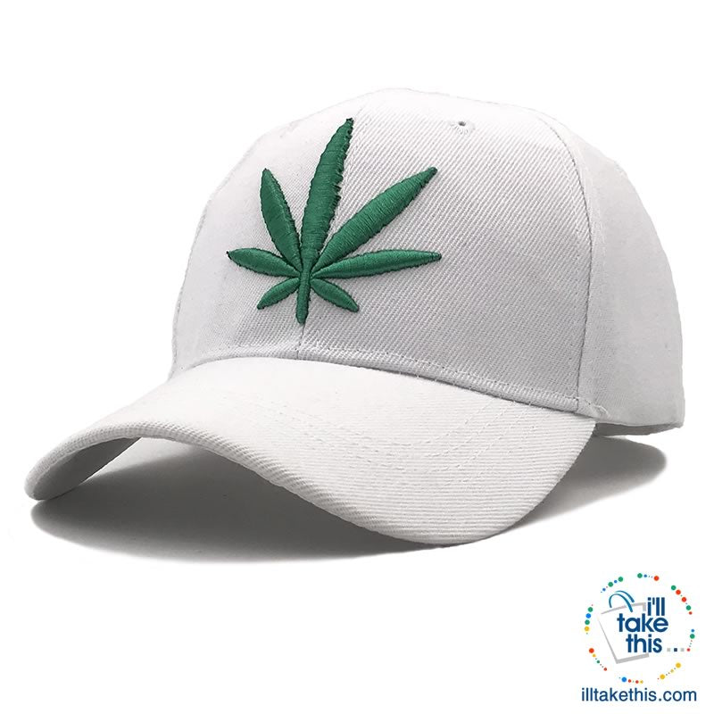 Hemp Leaf Emblem Baseball Cap Unisex Sports leisure hats - Adjustable Snapback baseball cap, one size fits all