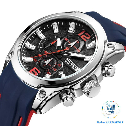 Image of Men's Chronograph Analog Quartz Sports Watch HUGE Face dial of 47mm/1.85' - I'LL TAKE THIS