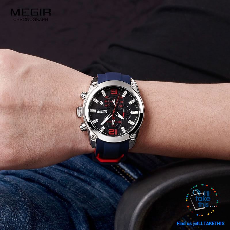 Men's Chronograph Analog Quartz Sports Watch HUGE Face dial of 47mm/1.85' - I'LL TAKE THIS