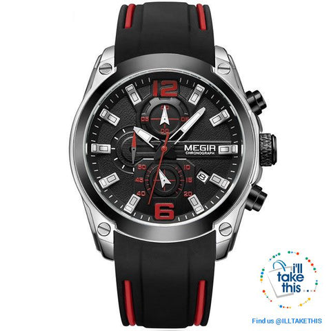 Image of Men's Chronograph Analog Quartz Sports Watch HUGE Face dial of 47mm/1.85' - I'LL TAKE THIS