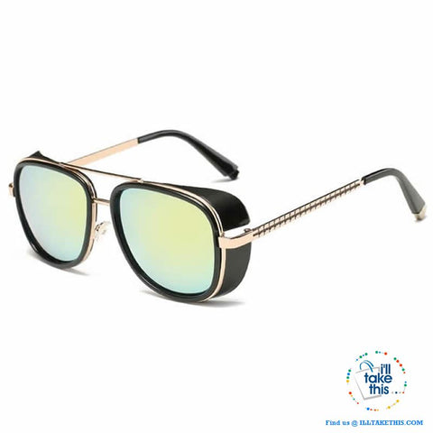 Image of Men's Goggle style polarized sunglasses, with Mirror lenses - 8 Lens Color Options - I'LL TAKE THIS