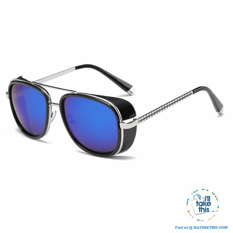 Men's Goggle style polarized sunglasses, with Mirror lenses - 8 Lens Color Options - I'LL TAKE THIS