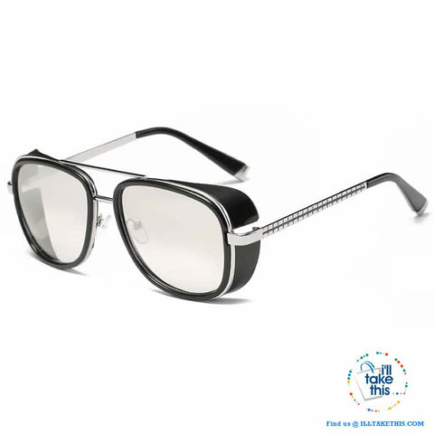 Image of Men's Goggle style polarized sunglasses, with Mirror lenses - 8 Lens Color Options - I'LL TAKE THIS