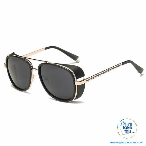 Image of Men's Goggle style polarized sunglasses, with Mirror lenses - 8 Lens Color Options - I'LL TAKE THIS