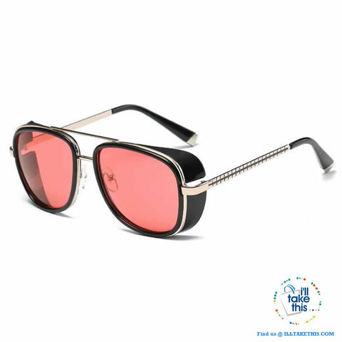 Image of Men's Goggle style polarized sunglasses, with Mirror lenses - 8 Lens Color Options - I'LL TAKE THIS