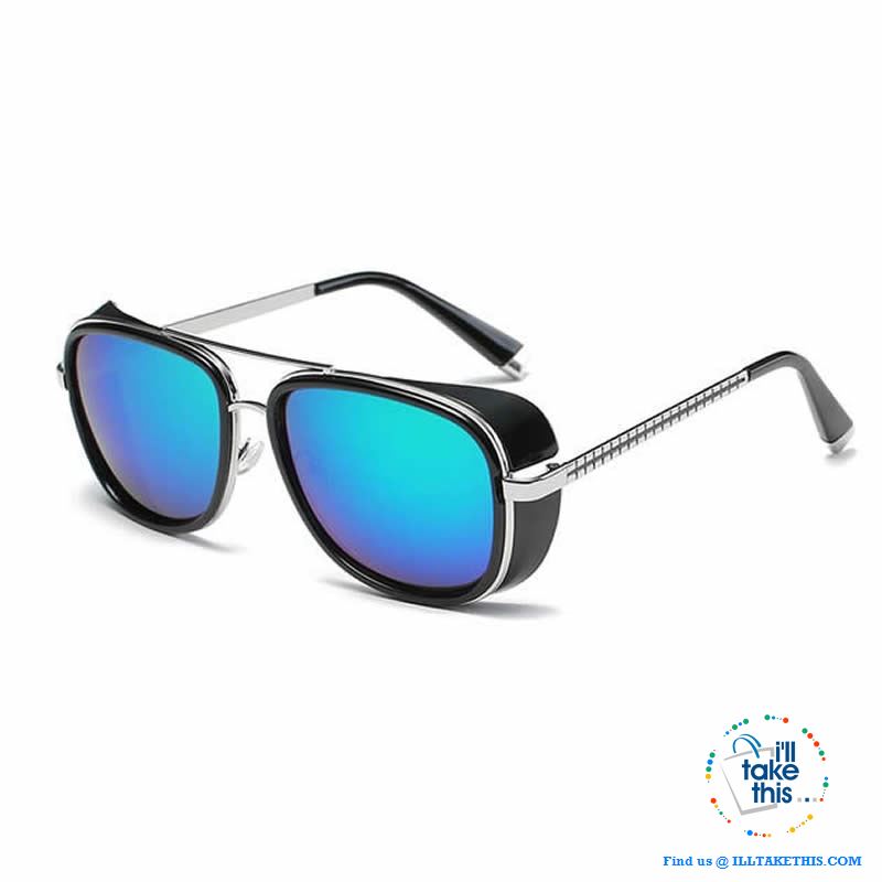 Men's Goggle style polarized sunglasses, with Mirror lenses - 8 Lens Color Options - I'LL TAKE THIS