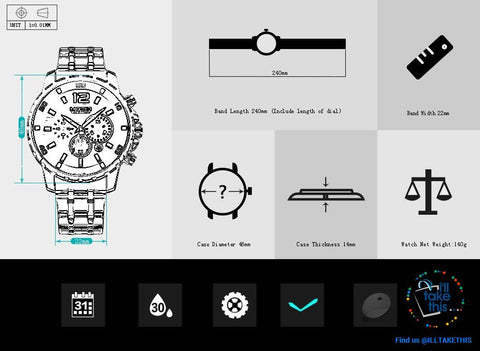 Image of Men's Luxury Business Watches, Stainless Steel Quartz Water-resistant Gold, Silver/White or Black - I'LL TAKE THIS