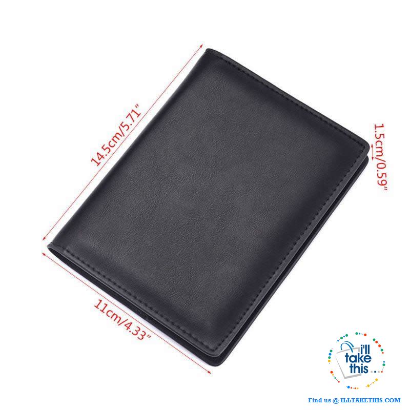 Men's Mega 8/16 Card Wallet in Genuine Cowhide Leather with Passport compartment - Black or Brown - I'LL TAKE THIS