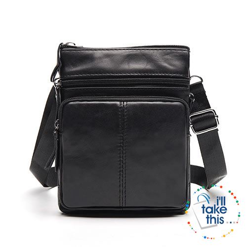 Man Bag in Genuine Leather - Small Messenger Bag with Shoulder Strap/Cross-body - 5 Colors - I'LL TAKE THIS