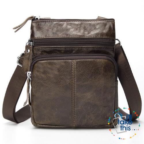 Man Bag in Genuine Leather - Small Messenger Bag with Shoulder Strap/Cross-body - 5 Colors - I'LL TAKE THIS