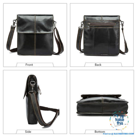 Image of Men's Messenger Bag/Shoulder bag, enough room to take your Tech gear, in Smooth Leather Coffee brown - I'LL TAKE THIS