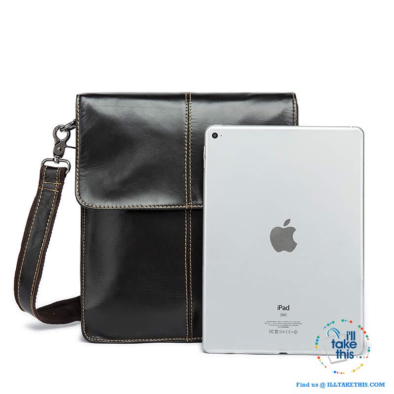 Men's Messenger Bag/Shoulder bag, enough room to take your Tech gear, in Smooth Leather Coffee brown - I'LL TAKE THIS
