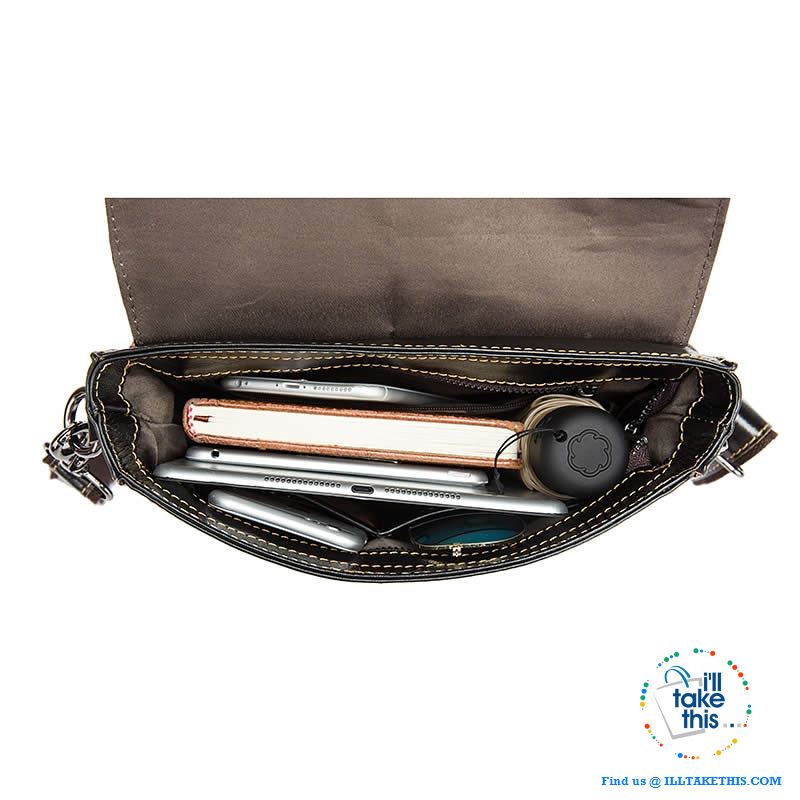Men's Messenger Bag/Shoulder bag, enough room to take your Tech gear, in Smooth Leather Coffee brown - I'LL TAKE THIS